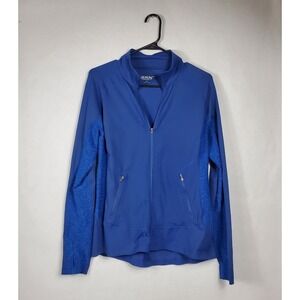 GSX Gander Mountain Mens Blue Full Zip Athletic Jacket Mock Neck Medium KN780F14